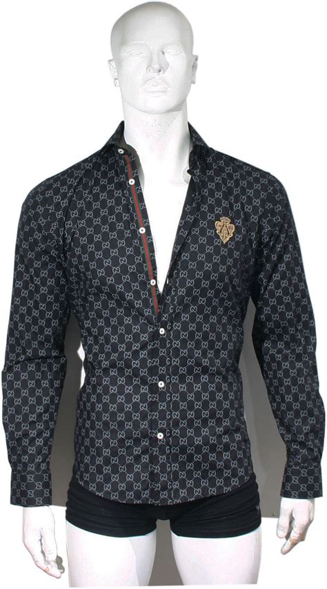 blue gucci dress shirt|gucci men's shirts.